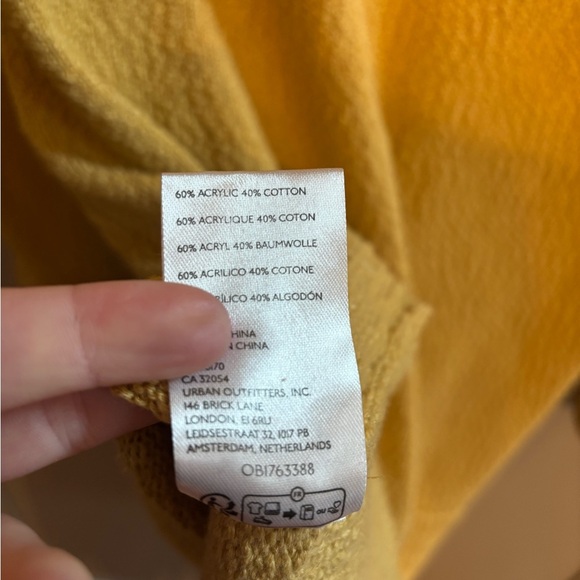 Free people beach Cozy Mustard Sweater tunic sz xs - Picture 6 of 6